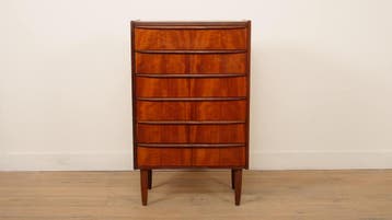 Vintage Deense ladekast | Teak | 6 lades | 105 cm, Ophalen of Verzenden, Nieuw