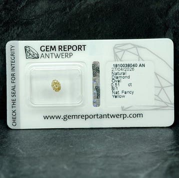 1 pcs Diamant (Natuurlijk gekleurd) - 0.51 ct - Ovaal -, Nieuw