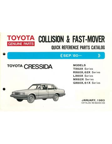 1983 TOYOTA CRESSIDA SNEL ONDERDELENHANDBOEK, Auto diversen