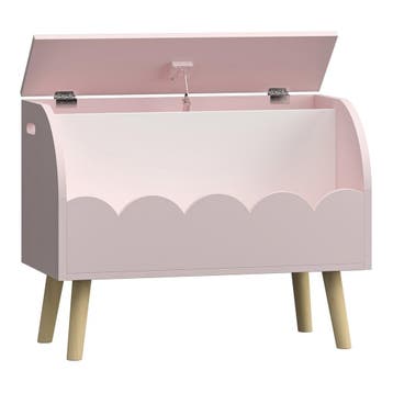 Speelgoedkist Vestnes roze en wit 60x30x44 cm [en.casa], Verzenden, Nieuw