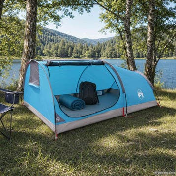 vidaXL Hiking Tent Waterdicht 1-persoons Blauw, Verzenden, Nieuw, Tot en met 2