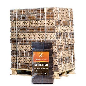 Pini Kay briketten (NL) pallet 96 zakken x 10kg (960kg), Tuin en Terras, Minder dan 3 m³, Ophalen of Verzenden, Overige houtsoorten