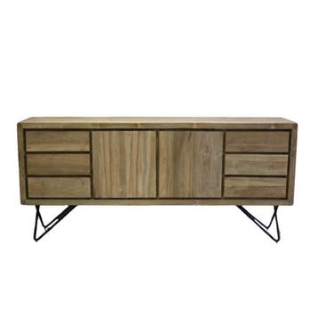 Breeze retro dressoir -  200 cmDressoirs, Huis en Inrichting, Kasten | Dressoirs, Ophalen of Verzenden, Nieuw