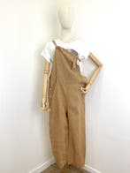 Leuke linnen jumpsuit me voorzakken en knoppen - CAMEL, Nieuw