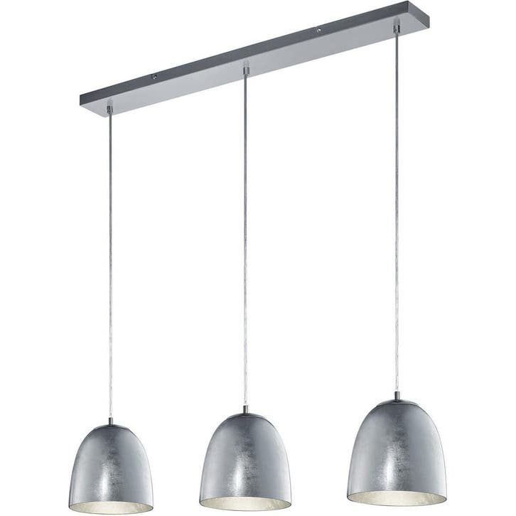 LED Hanglamp Trion Onutia - 3-lichts rechthoek, mat zilver a, Huis en Inrichting, Lampen | Overige, Nieuw, Ophalen of Verzenden