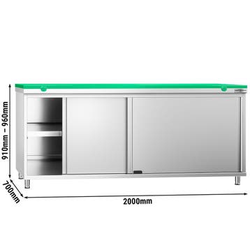 GGM Gastro | Gesloten RVS werktafel PREMIUM - 2000x700mm - |, Verzenden, Nieuw in verpakking, Meubilair