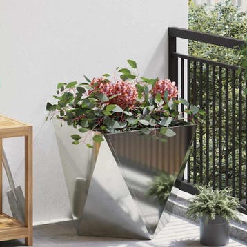 vidaXL Plantenbak Zilver 50 x 50 x 50 cm Gegalvaniseerd, Verzenden, Minder dan 60 cm, Nieuw, Metaal