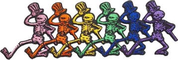 Grateful Dead Dancing Skulls Patch officiële merchandise, Ophalen of Verzenden, Nieuw, Kleding