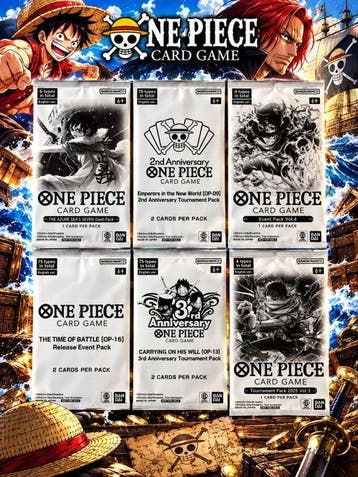 Bandai - 6 Booster pack - One Piece - One Piece Card Game –, Nieuw