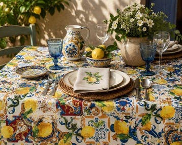 Tafelkleed in Country-stijl met mediterraan patroon –