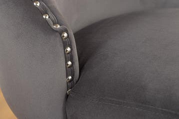 Chesterfield Stoel CASTLE DELUXE Grijs Fluweel met, Ophalen of Verzenden, Nieuw
