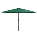 vidaXL Parasol met metalen paal 390 cm groen, Verzenden, Nieuw, 3 tot 4 meter