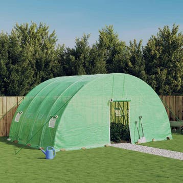 vidaXL Kas met stalen frame groen 24 m² 6x4x2,85 m, Tuin en Terras, Verzenden, Nieuw