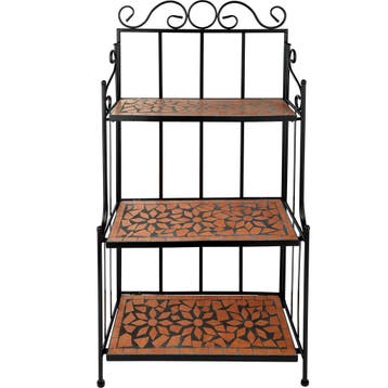 Metalen rek mozaïek 3 niveaus - terracotta, Verzenden, Nieuw