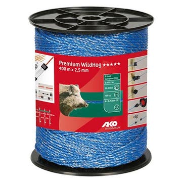 Wilde zwijnen schrikdraad blauw 6x 0.25, 400 meter, Ophalen of Verzenden, Nieuw