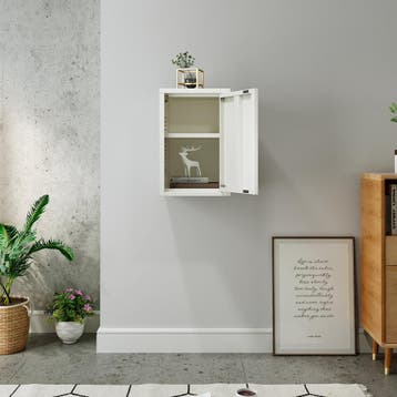 Metalen wandkast Burlöv 50x33x35 cm wit [en.casa], Huis en Inrichting, Kasten | Wandmeubels, Verzenden, Nieuw