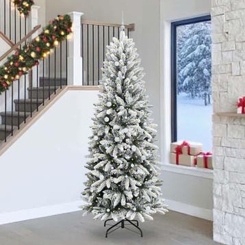 vidaXL Kunstkerstboom Wit 240 cm PVC en Plastic en Staal en, Verzenden, Nieuw