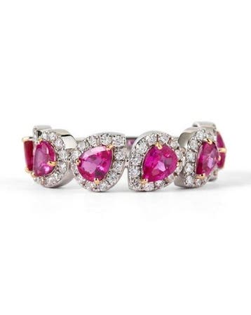 Statement ring - 14 karaat Witgoud - 2.66ct. tw. Robijn -