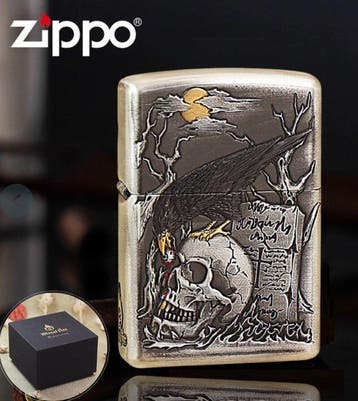 Zippo - Zippo Armor Metal Fire – Edición Gótica Calavera y, Nieuw