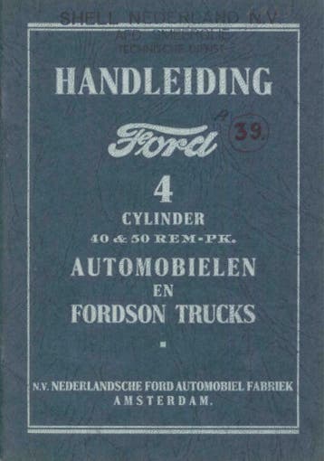 1935 Ford 4 Cylinder 40 & 50 REM-PK Handleiding, Verzenden