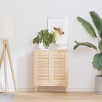 vidaXL Kastdeuren met lamellen 2 st 61,5x29,5 cm massief, Huis en Inrichting, Kasten | Overige, Verzenden, Nieuw