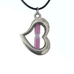 Fako Bijoux - Ketting - Hart Met Zandloper - Roze, Verzenden, Nieuw