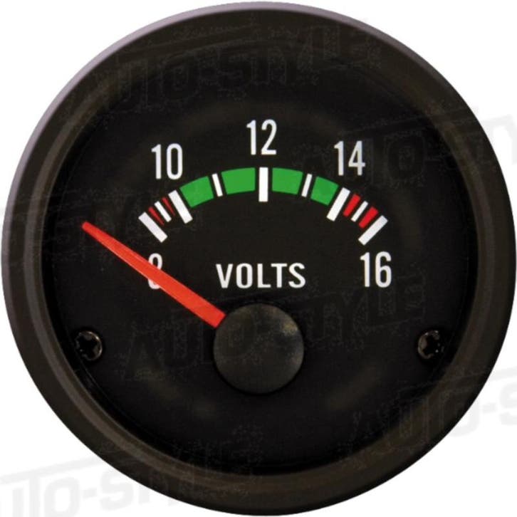 Performance Instrument Zwart Voltage 8-16 Volt 52mm, Auto diversen, Auto-accessoires, Nieuw, Ophalen of Verzenden