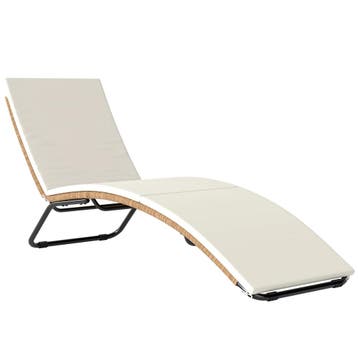 Poly Rattan Zonneligstoel S-vormige Tuinligstoel Met Kussen, Verzenden, Nieuw