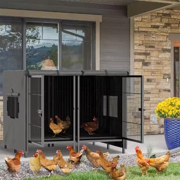 2-in-1 Grote Metalen Hondenkooi – Dubbele Kennel met Lade, Verzenden, Nieuw