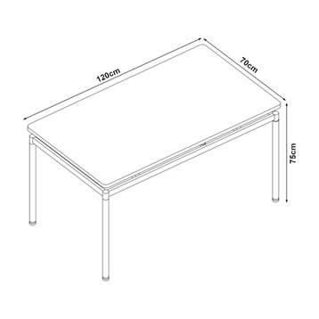 [en.casa] Eettafel Hemnes 120x70x75 cm eikenkleurig en zwart, Huis en Inrichting, Tafels | Eettafels, Verzenden, Nieuw