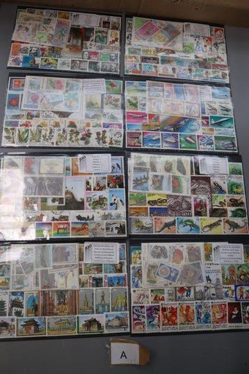 Wereld 1980/1995 - Collectie van 40 sets van elk 100, Gestempeld