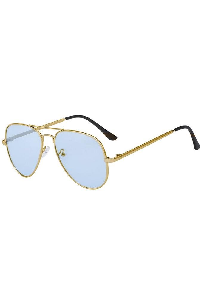 KIMU® Bril Avator Heren Goud Montuur Blauwe Glazen Gouden Pi, Sieraden, Tassen en Uiterlijk, Zonnebrillen en Brillen | Heren, Blauw