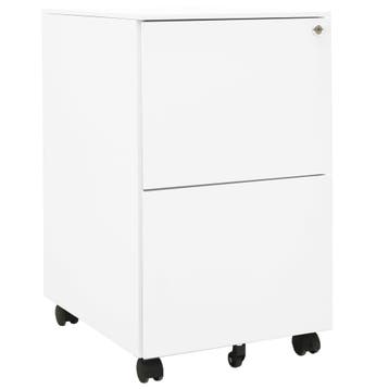 vidaXL Ladeblok verrijdbaar 39x45x67 cm staal wit, Verzenden, Nieuw