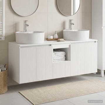 vidaXL Badkamerkastenset 3 st Wit 49,5 x 44,5 x 65 cm, Verzenden, Nieuw