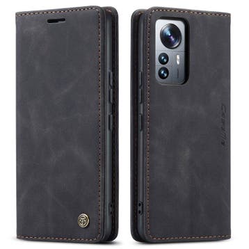 CaseMe book case leer - Xiaomi 12 Lite - zwart, Verzenden, Nieuw