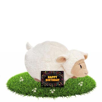 Verjaardag knuffel schaapje - pluche - 26 cm - met kaart, Verzenden, Nieuw