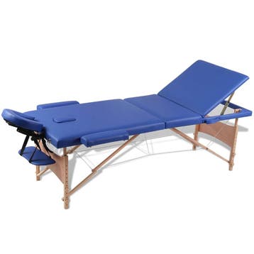 vidaXL Inklapbare massagetafel 3 zones met houten frame, Verzenden, Nieuw