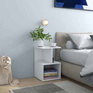 vidaXL Nachtkastje 35x35x55 cm bewerkt hout wit, Minder dan 45 cm, Verzenden, Nieuw, 55 tot 70 cm