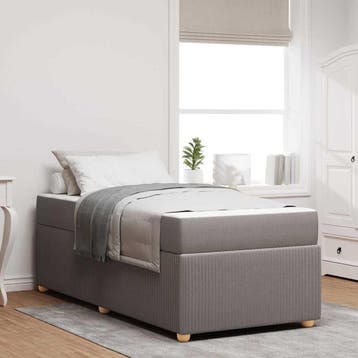 vidaXL Bedframe Taupe 80 x 200 cm Stof, Verzenden, Nieuw, Stof