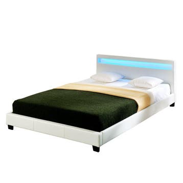 Bed Parijs met LED-verlichting bedbodem 160x200 cm wit, Huis en Inrichting, Slaapkamer | Bedden, Verzenden, Nieuw