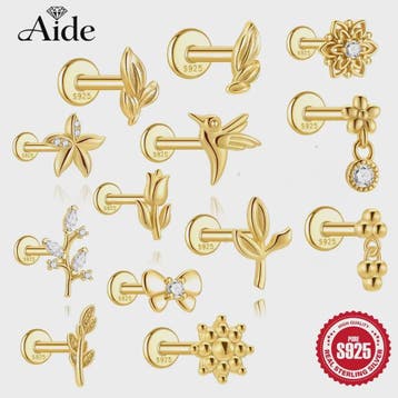 925 Sterling Zilveren Kolibrie Oorbellen Dames - 18K Goudkle