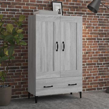 vidaXL buffetkast 70x31x115 cm bewerkt hout grijs sonoma, Verzenden, 100 tot 150 cm, Nieuw, 50 tot 100 cm