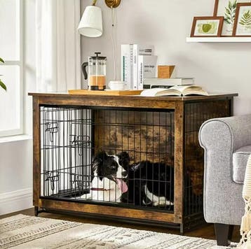 Houten Hondenbench met Bijzettafel –Dubbele Deur en Dienblad, Verzenden, Nieuw