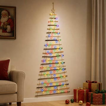 vidaXL Hangende Kerstboom 210 cm 130 LEDs Meerkleurig, Verzenden, Nieuw