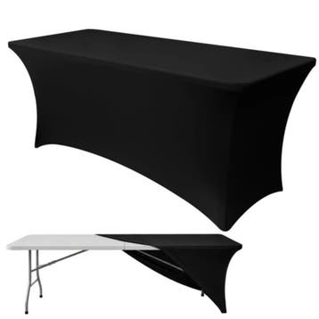 Ruhhy Elastische tafelhoes zwart 180 x 75 x 75 cm voor ca..., Ophalen of Verzenden, Nieuw