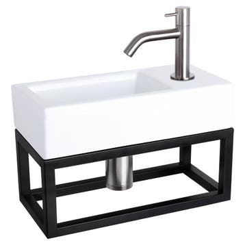 Fonteinset Differnz Ravo Keramiek Met Handoekrek 38.5x18.5x9, Ophalen of Verzenden, Nieuw, Overige typen