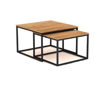 Bijzettafel Set Lyon Blanc | Mangohout, Ophalen of Verzenden, Nieuw