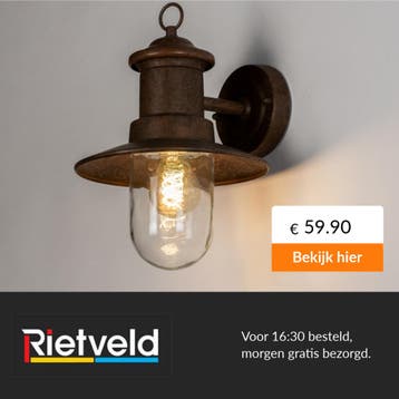 Rietveld-Wandlampen-Bruin-Metaal, Verzenden, Nieuw