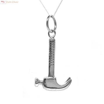 Zilveren  hamer kettinghanger, Verzenden, Nieuw, Zilver