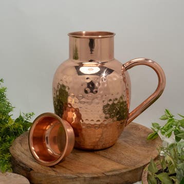 Puur koperen kan met deksel type Surai ± 950 ml, Ophalen of Verzenden, Nieuw